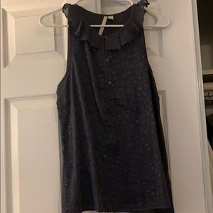 Lauren Conrad tank with ruffle detail neckline